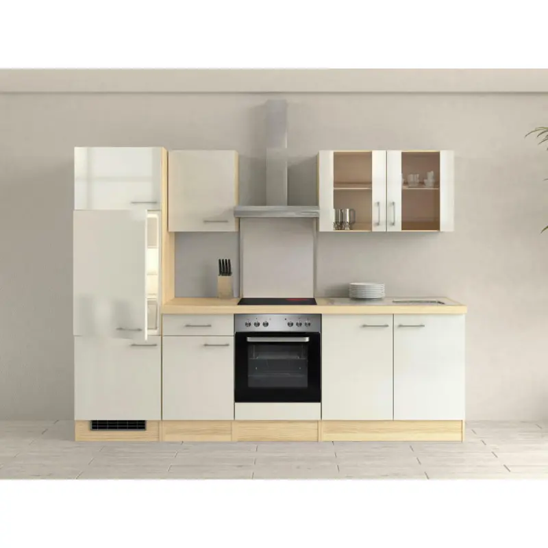 Küchenblock 270 cm in Akaziefarben, Perlmutt