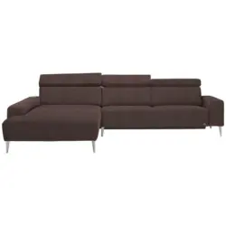Ecksofa in Webstoff Braun