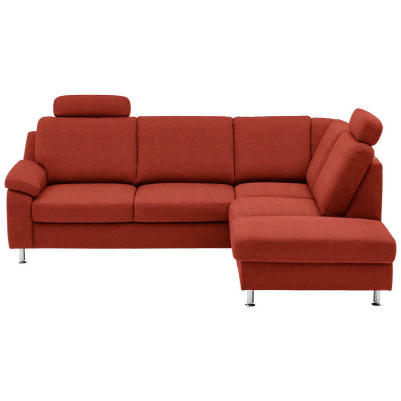 Ecksofa in Flachgewebe Orange, Rostfarben