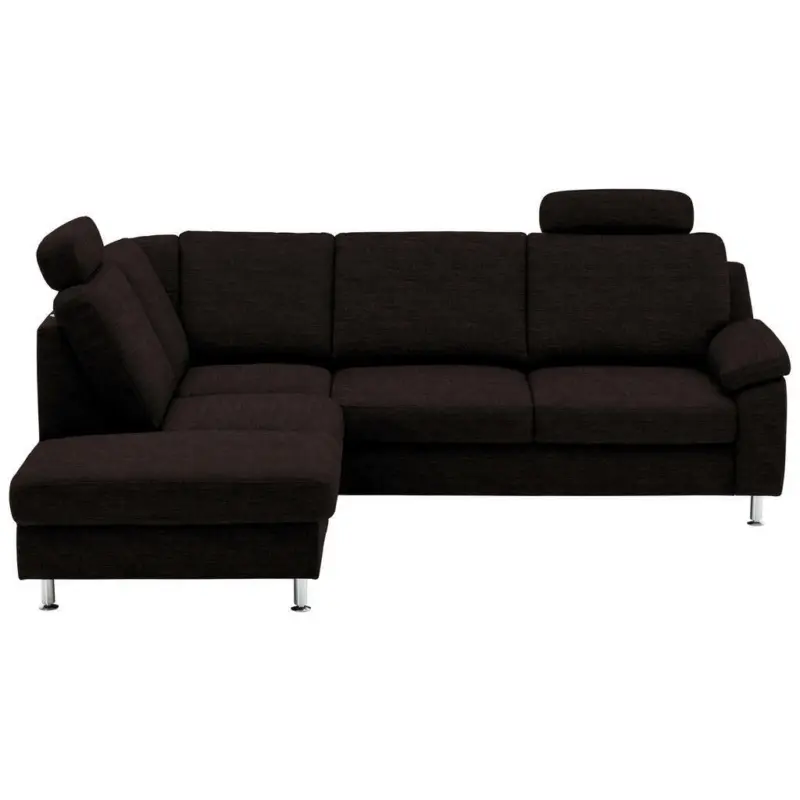 Ecksofa in Flachgewebe Dunkelbraun