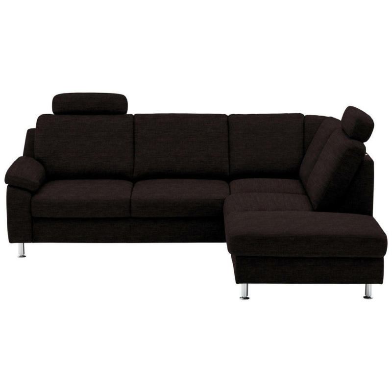 Ecksofa in Flachgewebe Dunkelbraun