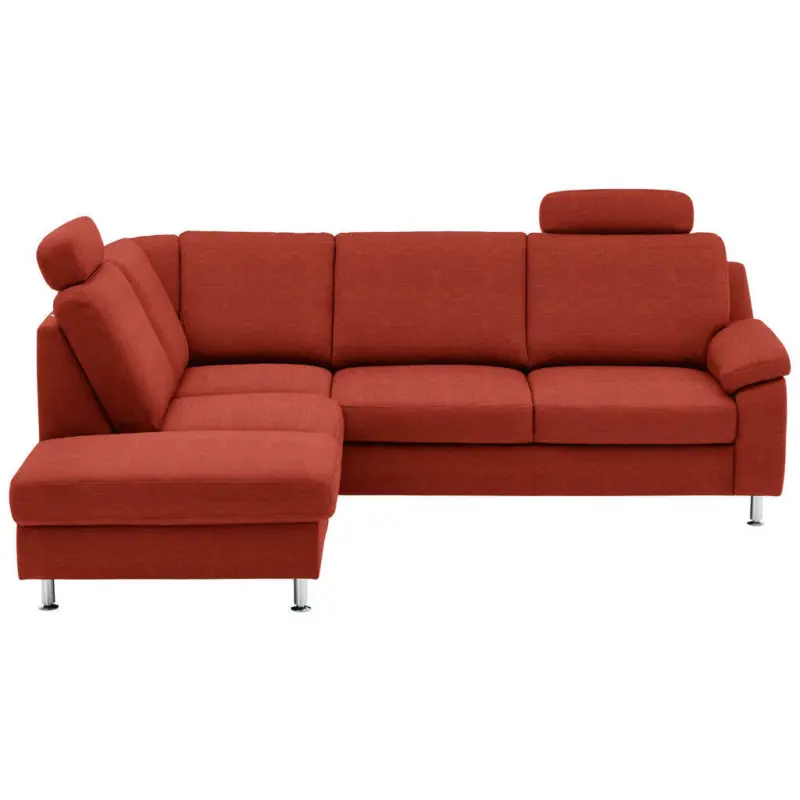 Ecksofa in Flachgewebe Orange, Rostfarben
