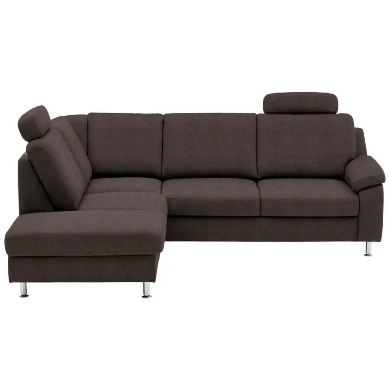 Ecksofa in Flachgewebe Braun