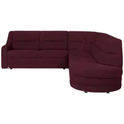 Ecksofa in Flachgewebe Bordeaux, Dunkelrot