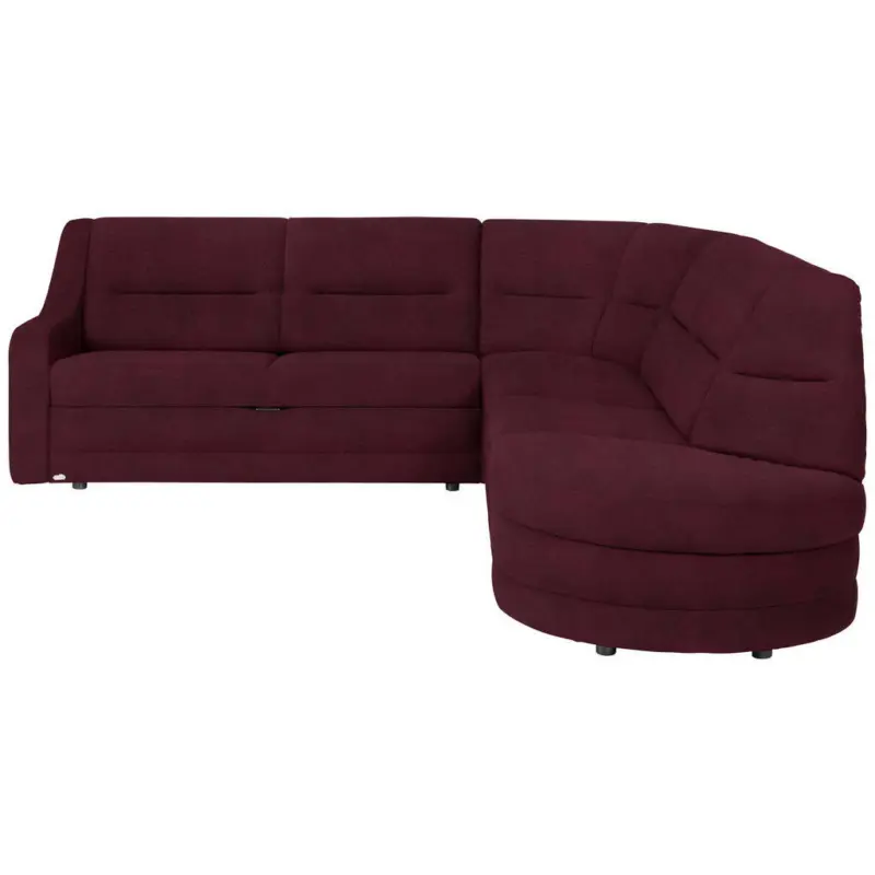 Ecksofa in Flachgewebe Bordeaux, Dunkelrot