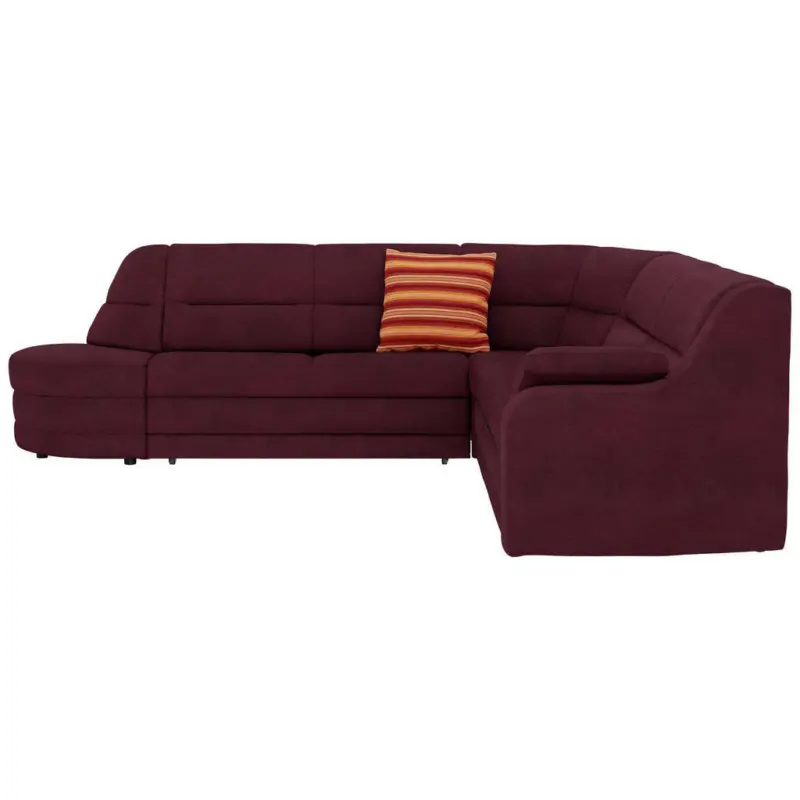 Ecksofa in Flachgewebe Bordeaux, Dunkelrot