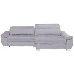 Ecksofa in Webstoff Hellgrau