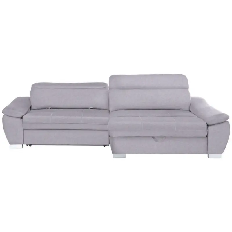 Ecksofa in Webstoff Hellgrau