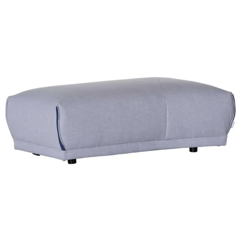 Hocker in Textil Hellgrau, Dunkelblau