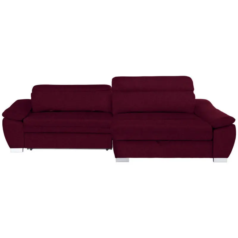 Ecksofa in Webstoff Dunkelrot