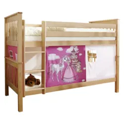 Etagenbett 90/200 cm Weiß, Pink