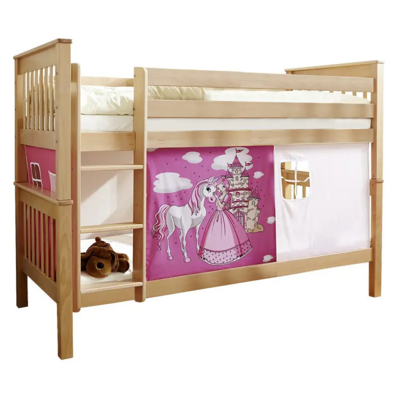 Etagenbett 90/200 cm Weiß, Pink