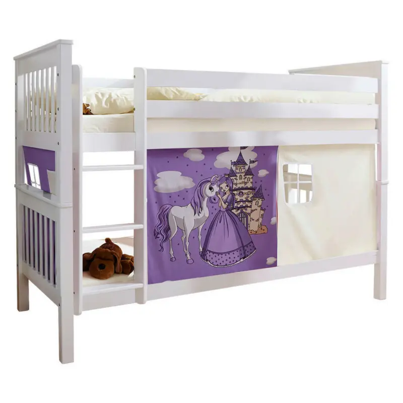Etagenbett 90/200 cm Lila, Weiß