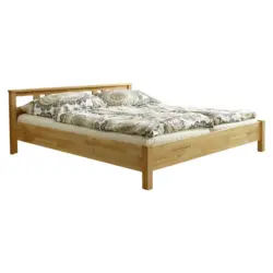 Bett 140/200 cm in Buchefarben
