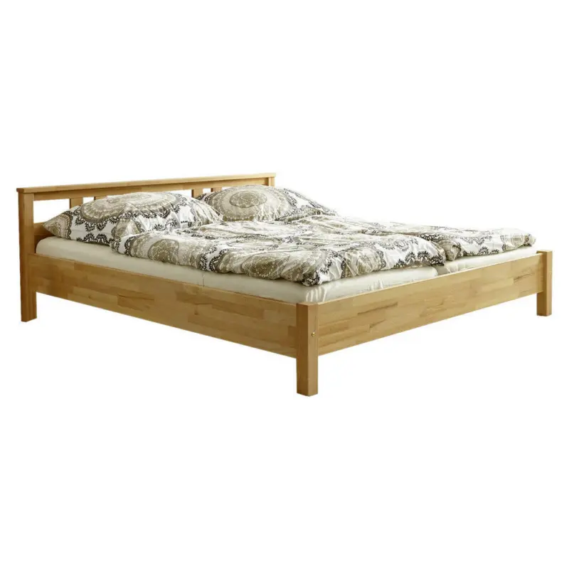 Bett 140/200 cm in Buchefarben