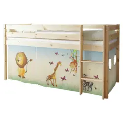 Mittelhohes Bett 90/200 cm Multicolor, Naturfarben