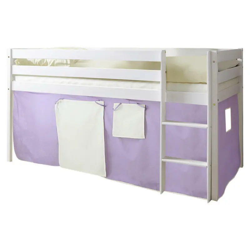 Mittelhohes Bett 90/200 cm Lila, Weiß, Beige