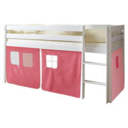 Mittelhohes Bett 90/200 cm Rosa, Weiß, Pink