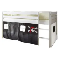 Mittelhohes Bett 90/200 cm Schwarz, Weiß