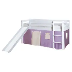 Spielbett 90/200 cm in Lila, Weiß, Beige