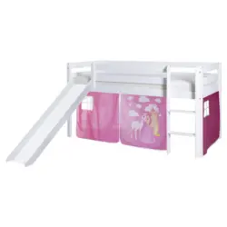 Spielbett 90/200 cm in Weiß, Pink