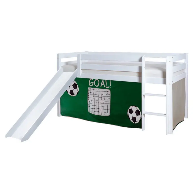 Spielbett 90/200 cm in Weiß, Dunkelgrün