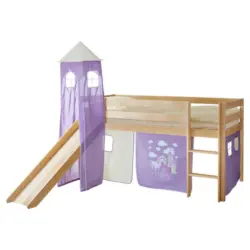 Spielbett 90/200 cm in Kieferfarben, Flieder