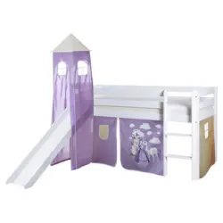 Spielbett 90/200 cm in Weiß, Flieder