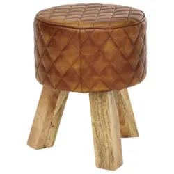 Hocker in Leder Braun