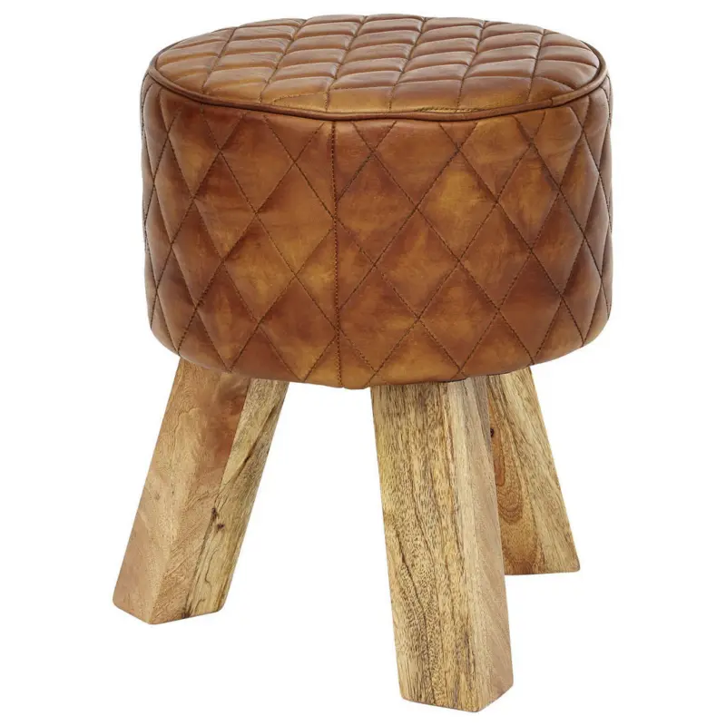 Hocker in Leder Braun