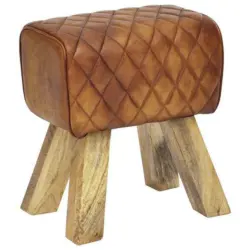Hocker in Leder Braun