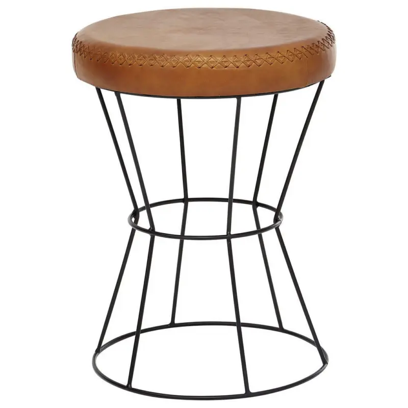 Hocker in Leder Braun