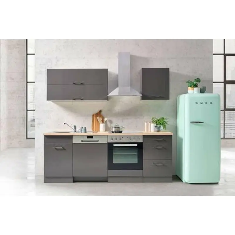 Küchenblock 220 cm in Anthrazit