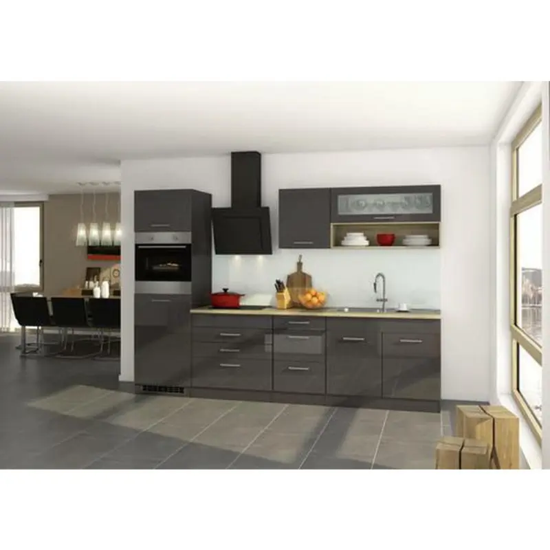 Küchenblock 290 cm in Anthrazit