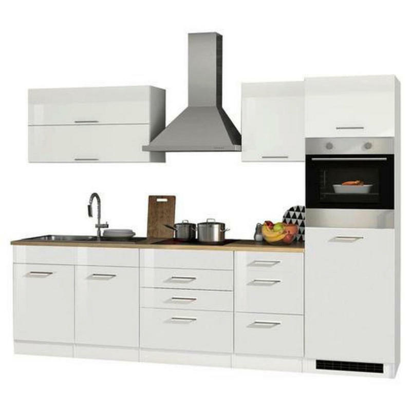 Küchenblock 290 cm in Weiß