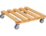 Hornbach Pflanzenroller WagnerSystem 38x38x9,5 cm Holz braun/silber