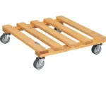 Hornbach Pflanzenroller WagnerSystem 38x38x9,5 cm Holz braun/silber
