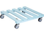 Hornbach Pflanzenroller WagnerSystem 38x38x9,5 cm Holz blau/silber