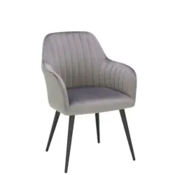 Armlehnstuhl in Stahl Samt