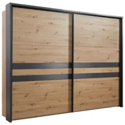 Schwebetürenschrank in Eiche Artisan