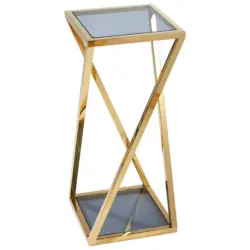 Blumenständer in Metall, Glas 30/30/70 cm