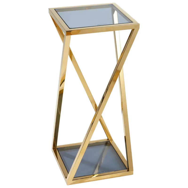 Blumenständer in Metall, Glas 30/30/70 cm