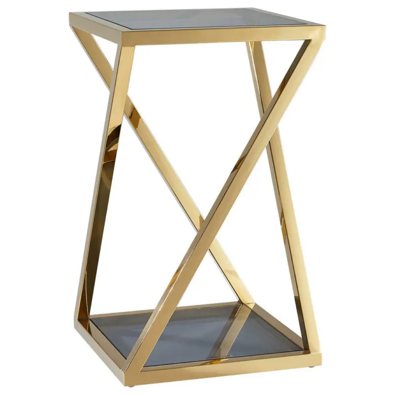 Blumenständer in Metall, Glas 30/30/50 cm