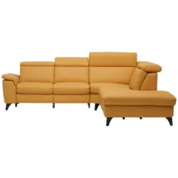 Ecksofa in Echtleder Gelb