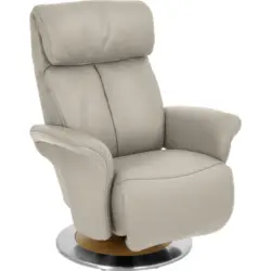 Relaxsessel in Leder Creme, Naturfarben