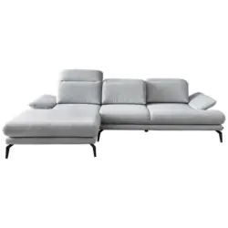 Ecksofa in Webstoff Hellgrau