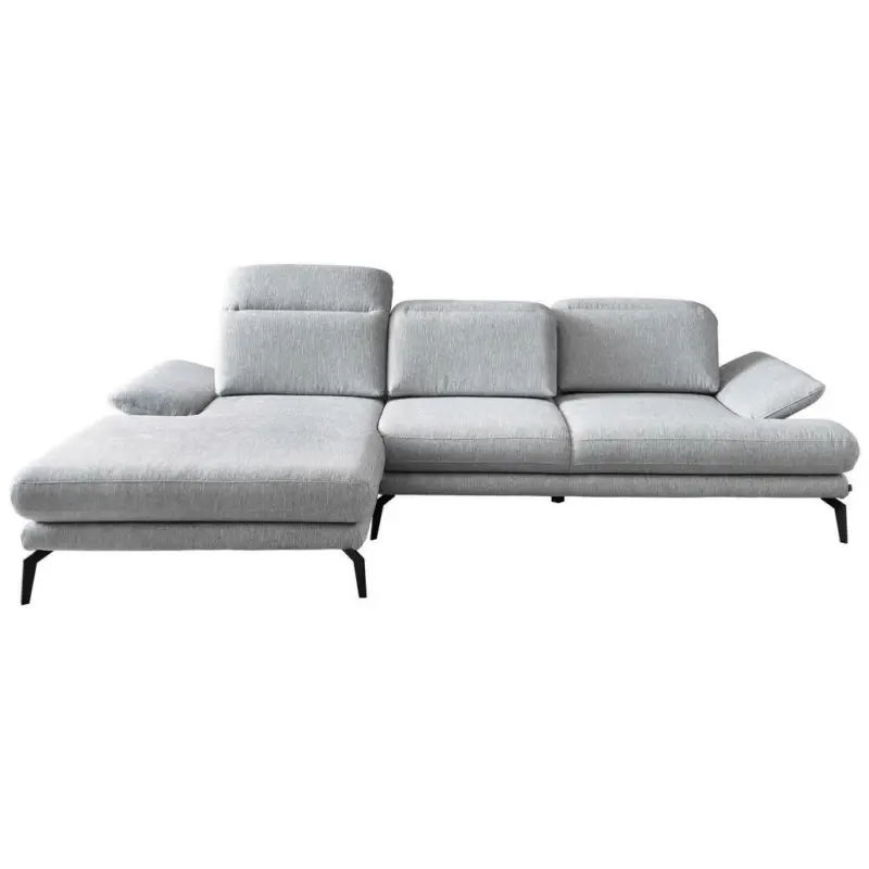 Ecksofa in Webstoff Hellgrau