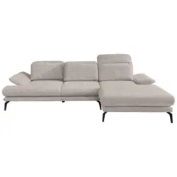 Ecksofa in Webstoff Taupe