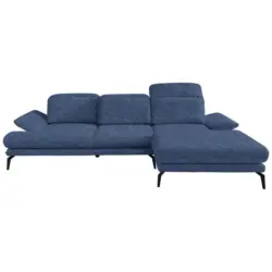 Ecksofa in Webstoff Blau