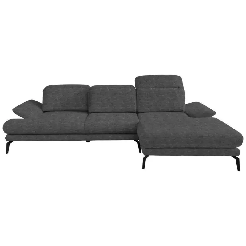 Ecksofa in Webstoff Braun, Dunkelgrau